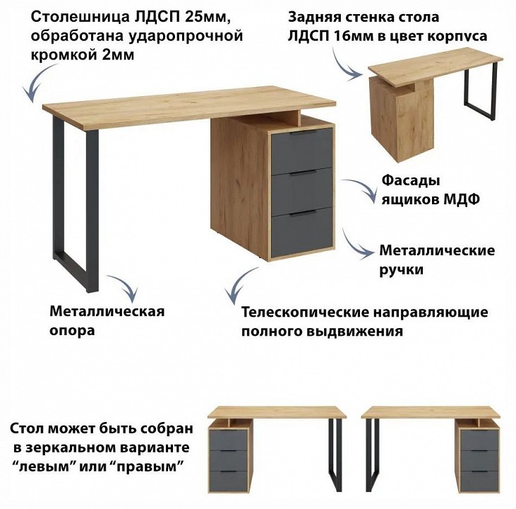 Стол письменный Эконом-стандарт С-406