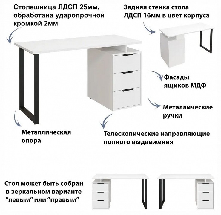 Стол письменный Эконом-стандарт С-406