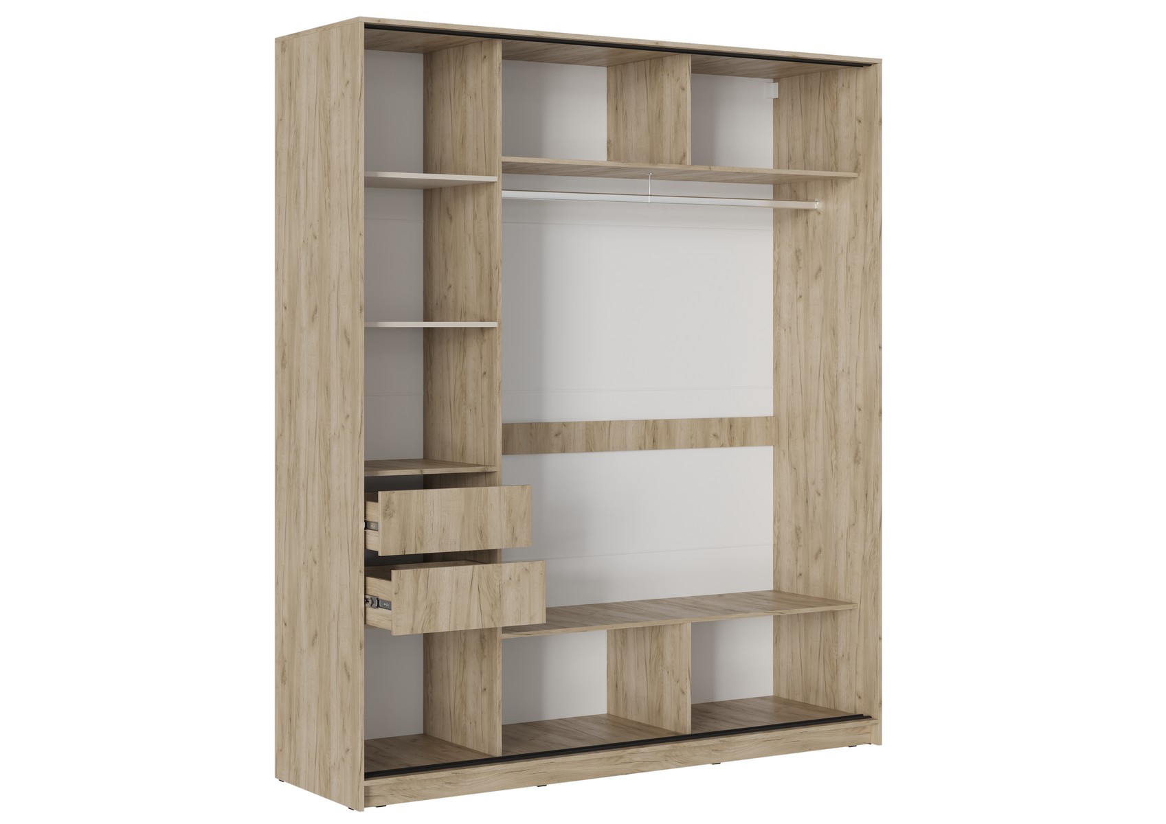 БОХО Шкаф-купе ШК-005 (2.0 м) (Корпус - Дуб Крафт серый  Фасад ЛДСП - Кашемир 5981 BS)