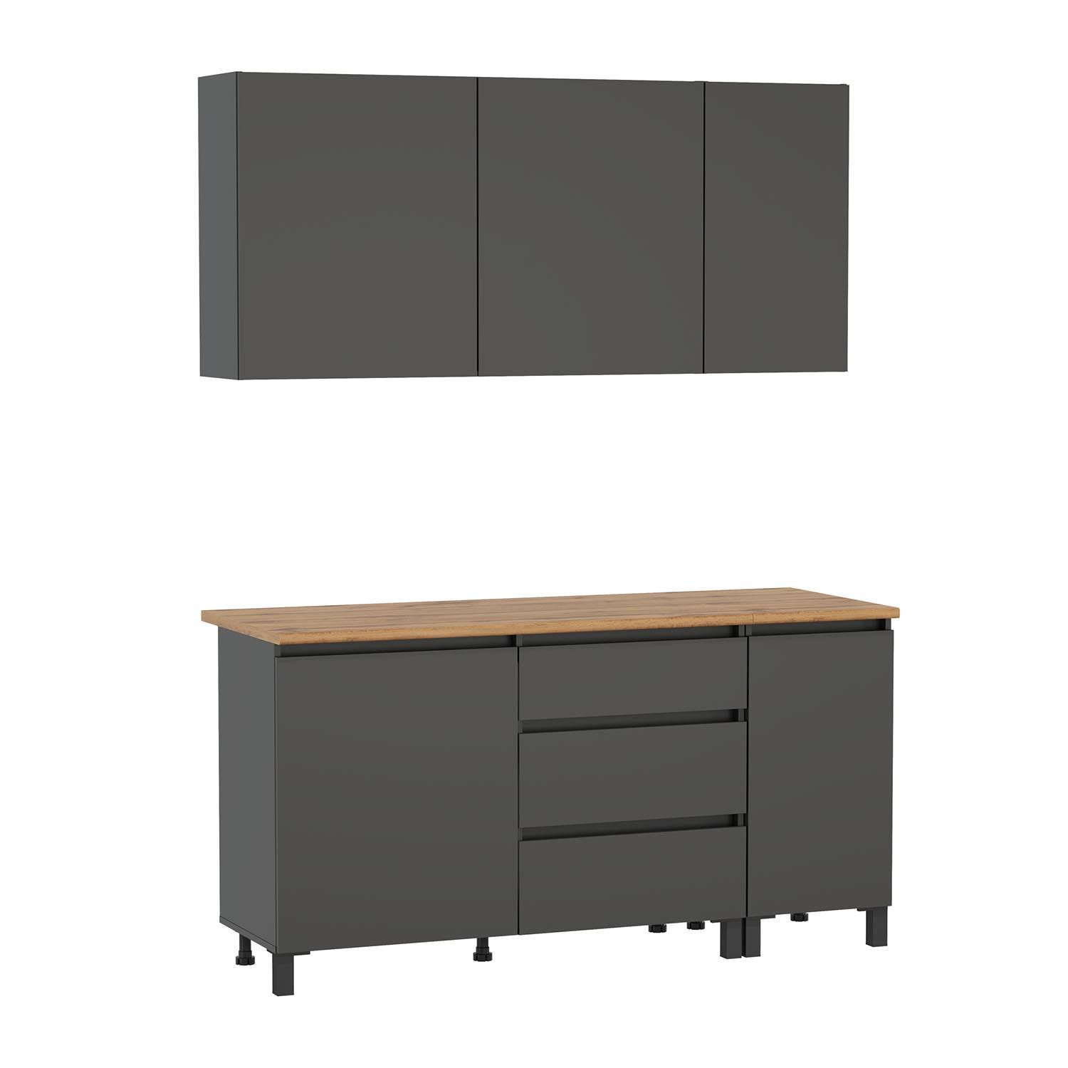 Кухня София 1600 диамант серый