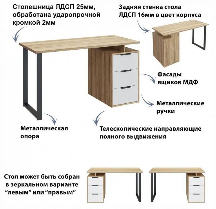 Стол письменный Эконом-стандарт С-406