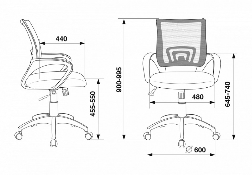 Кресло компьютерное CH-695N/DG/TW-11