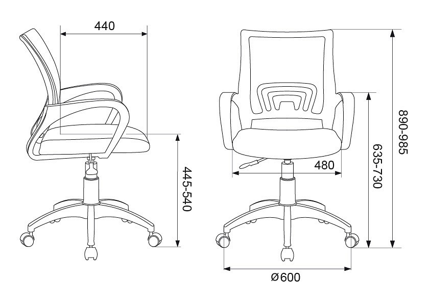 Кресло компьютерное CH-W695NLT/DB/TW-10N