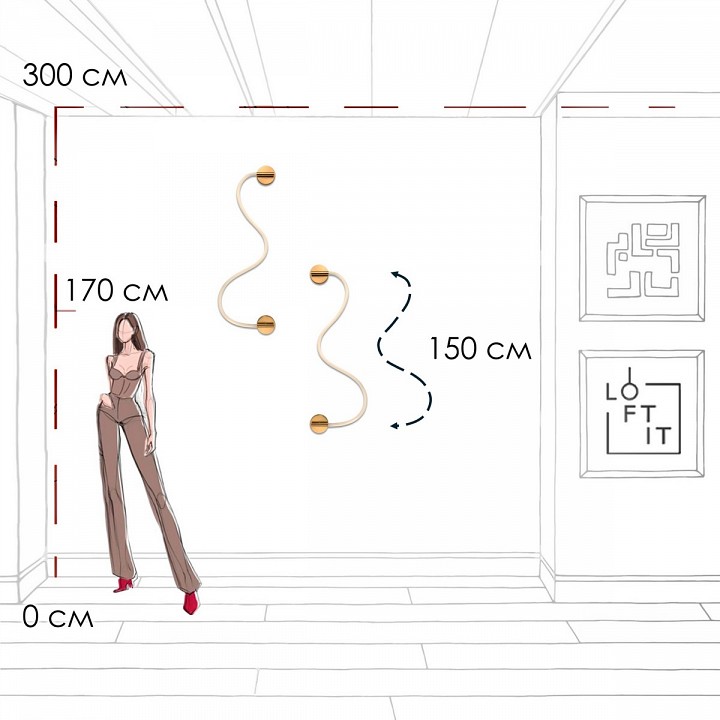 Накладной светильник Loft it Thread 10388W Brass