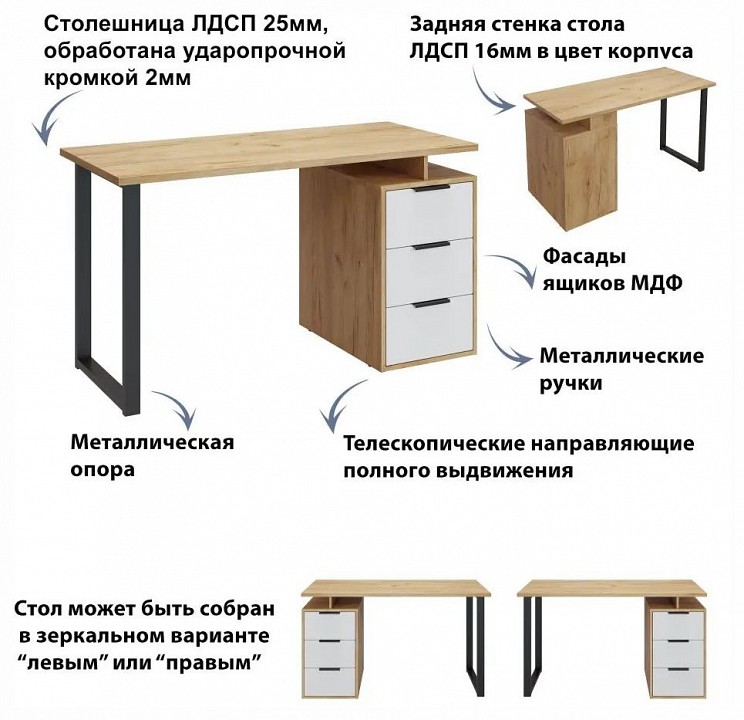Стол письменный Эконом-стандарт С-406