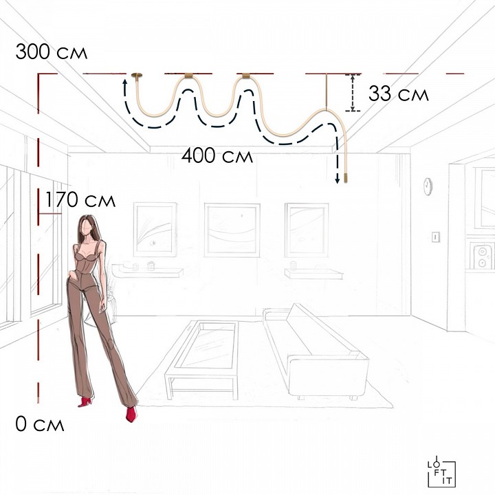 Подвесной светильник Loft it Thread 10388B Brass